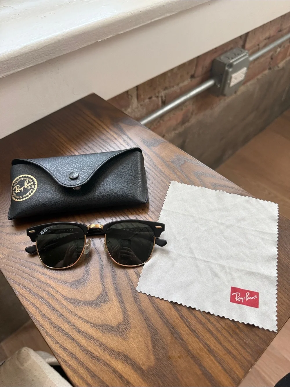 Ray-Ban Clubmaster Sunglasses Tortoise and Gold with Green Lenses